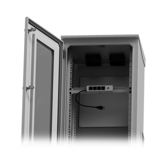 Gabinete de Piso para Exterior con Ventiladores y Termostato con Rack de 19
