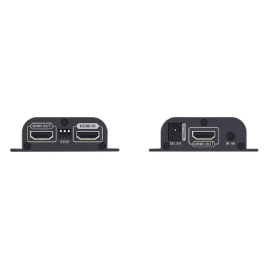 Kit Extensor HDMI para distancias de 50 metros / Soporta resoluciones 720 y 1080P @ 60 Hz / Cat 6, 6a y 7 / Salida Loop en el Tx para visualización local /  Configuración EDID / Soporta control remoto del equipo fuente / Alimente solo el Tx 