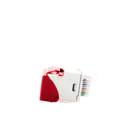 Jack UltraMAX Cat6A, UTP, Tipo Keystone, Color Rojo, Punch Down