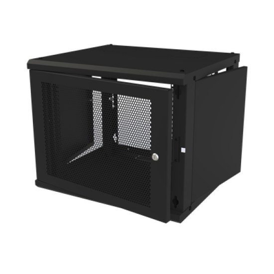 Gabinete de Pared Fijo, Puerta Perforada, con Rack de 19in, 9 Unidades de Rack
