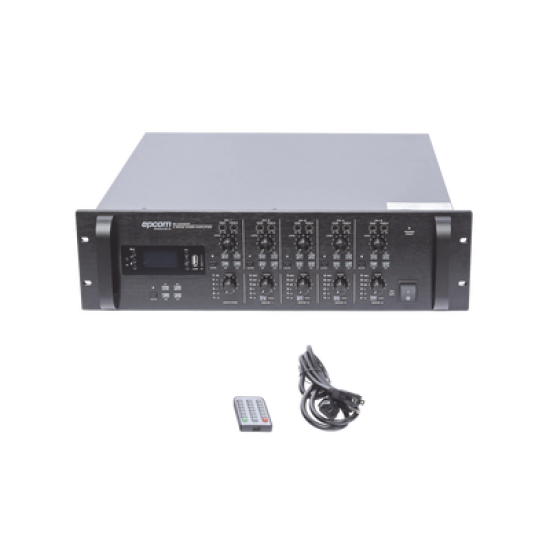 Mezclador Amplificador de Audio - 4 zonas de 240W RMS Hasta 960W | 4 Canales | 5 Entradas | MP3 Tuner USB/SD | 1 Entrada de Micrófono 