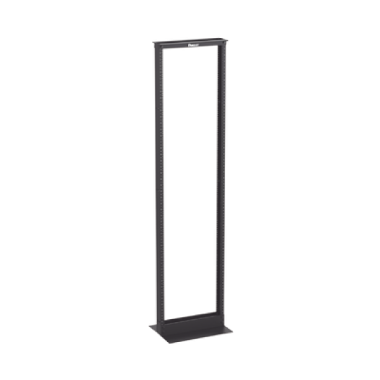 Rack de Dos Postes Estándar de 19 in, Rieles Numerados y Roscados #12-24, Fabricado en Aluminio, 45 Unidades de Rack, Color Negro