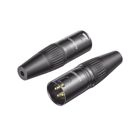 Conector de Audio XLR Tipo Canon Macho / PVC / ABS / Aleación Zinc / Anti Oxidante / Anti Caida / Sin aflojarse / Apertura Ajustable de 6.0 a 7.0 mm / Soldable