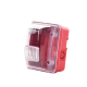 Cubierta para instalar sirenas estrobo en exterior compatible con estrobos sirenas Hochiki color rojo