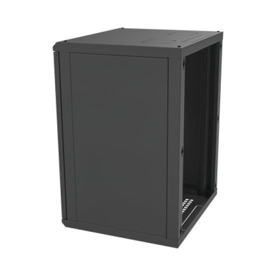 Gabinete para Montaje en Pared, Puerta de Cristal Templado, Cuerpo Fijo con Rack 19