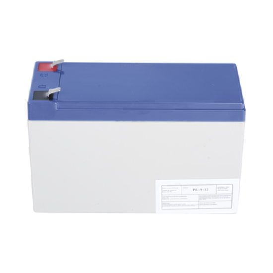 Batería 12 Vcc / 9 Ah / UL / Tecnología AGM-VRLA / Para uso en equipo electrónico Alarmas de intrusión / Incendio/ Control de acceso / Video Vigilancia / Terminales F1 / Cargador recomendado CHR-80.