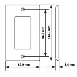 Placa Tapa Decora HDMI 1.4 + USB 2.0 en ABS