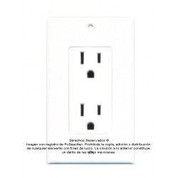 Placa Tapa contacto Electrico duplex aterrizado en ABS