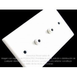 Placa Tapa Jack 3.5 mm audio doble ABS
