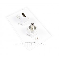Placa Tapa HDMI + Jack de audio 3.5 mm en ABS