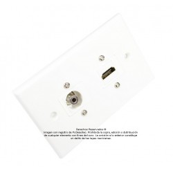 Placa Tapa HDMI + Jack de audio 3.5 mm en ABS