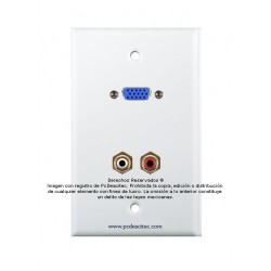 Placa Tapa VGA + RCA estéreo R y L en  ABS