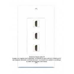 Placa Tapa Decora HDMI triple en ABS