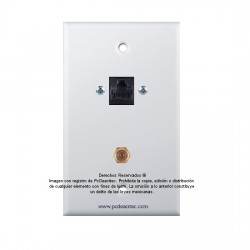 Placa Tapa Jack RJ45 Cat5 + Cople Antena Coaxial F