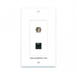 Placa Tapa decora ABS puerto USB 2.0 + Jack RJ45 Cat5e