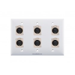 Placa Tapa 6 puertos XLR Canon soldable en ABS