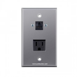 Placa Tapa RJ45 Cat5 crimpado + contacto eléctrico en Aluminio