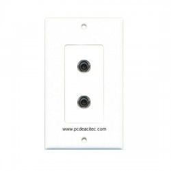 Placa Tapa Decora 2 Jack audio 3.5 mm en plástico ABS