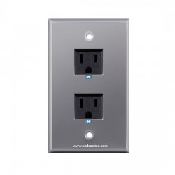 Placa Tapa doble contacto eléctrico aterrizado en Aluminio