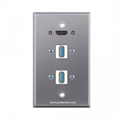 Placa Tapa aluminio HDMI pigtail + 2 USB 3.0 tipo A