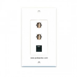 Placa Tapa decora ABS con 2 USB 2.0 + Jack RJ45 Cat5e