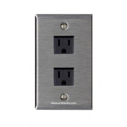 Placa Tapa Contacto Eléctrico doble en Acero Inoxidable