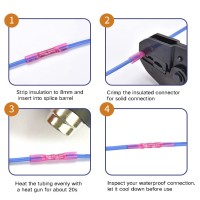 Conector para unión por crimpado termorretráctil, grado marino 22-16 AWG Rojo