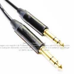 Cable estéreo TRS a TRS 6.3 mm Canare - Neutrik en oro grado estudio de 2 m