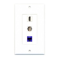 Placa Tapa Decora HDMI 4k + USB 2.0 + RJ45 Cat6 en ABS