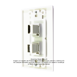 Placa Tapa Decora HDMI 4k+ USB 2.0 en ABS