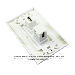 Placa Tapa Decora HDMI 4k en L 90° + USB 2.0 en ABS