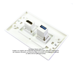 Placa Tapa Decora HDMI 4k+ USB 3.0 en ABS