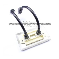 Placa Tapa doble HDMI 4k pigtail en Acero Inoxidable