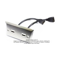 Placa Tapa doble HDMI 4k pigtail en Acero Inoxidable