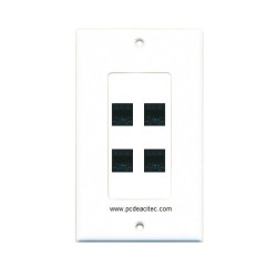 Placa Tapa Decora 4 Jacks RJ45 Cat6A en ABS