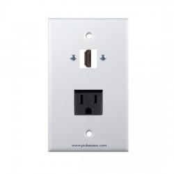 Placa Tapa HDMI 4k + Contacto Eléctrico Aterrizado en ABS