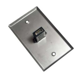 Placa Tapa Metálica Faceplate HDMI 4k Acero Inoxidable