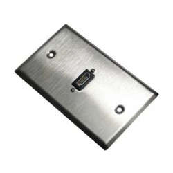Placa Tapa Metálica Faceplate HDMI 4k Acero Inoxidable