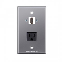 Placa Tapa HDMI 4k + contacto eléctrico en Aluminio