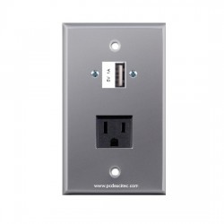 Placa Tapa USB de carga + contacto eléctrico en Aluminio