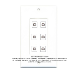 Placa Tapa Decora 6 USB 2.0 tipo B a tipo A en ABS