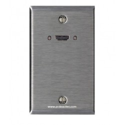 Placa Tapa HDMI 4k pigtail + espacio, en Acero Inoxidable bajo demanda