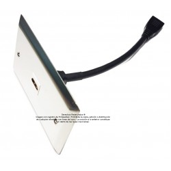 Placa Tapa HDMI pigtail en Acero Inoxidable