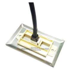 Placa Tapa HDMI 4k pigtail en Acero Inoxidable