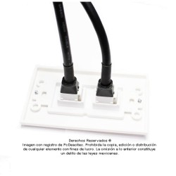 Placa Tapa Decora doble pigtail HDMI 4k en ABS