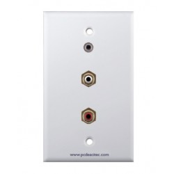 Placa Tapa Jack 3.5 mm + RCA R/L en ABS