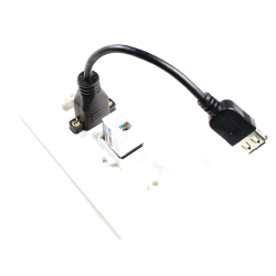 Placa Tapa USB 2.0 pigtail + Jack RJ45 Cat6 en ABS