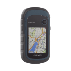 GPS portátil eTrex22x con mapa base precargado, almacena hasta 2000 puntos de interés, e incluye función de cálculo de áreas.