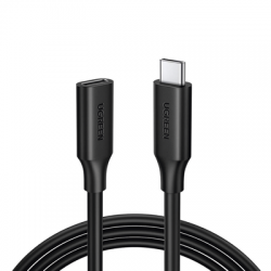 Cable USB-C Macho a USB-C Hembra | 1metro | USB-C 3.1 Gen 2 | Compatible con Thunderbolt 3 | TPE |  Transferencia de Datos 10 Gbps | Soporta hasta 100W para Carga Rápida |  Reversible.