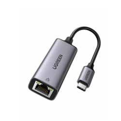 Adaptador de Red USB-C 3.1 (5 Gbps) a RJ45 | Thunderbolt 3 | Admite 10/100/1000 Mbps |  Chip Inteligente | Amplia Compatibilidad | Caja de Aluminio | Longitud del cable 10 cm.